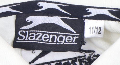 Slazenger Boys Ivory Polo Shirt - Size 11/12, Short Sleeve