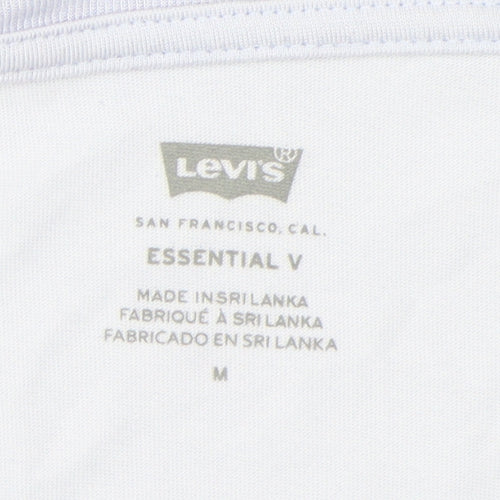 Levi's Women's White V-Neck T-Shirt, M, Casual