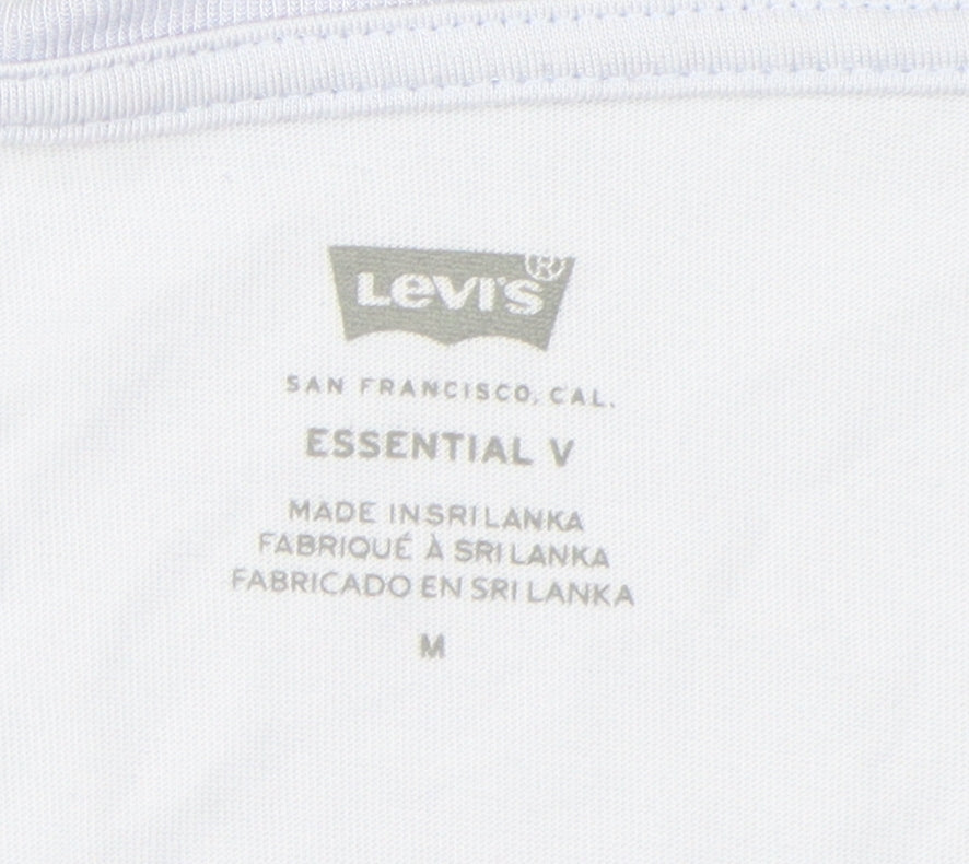 Levi's Women's White V-Neck T-Shirt, M, Casual