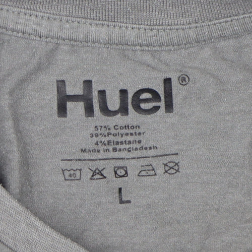 Huel Grey Men's Crew Neck T-Shirt, Size L