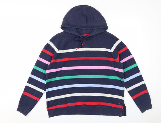 Joules Women's Multicoloured Striped Pullover Hoodie Size 12