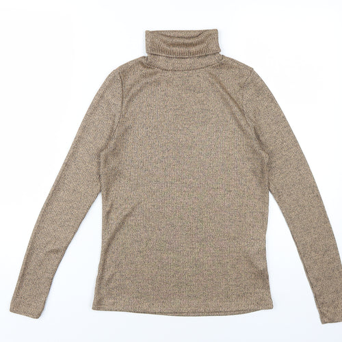 New Look Women's Beige Long Sleeve Roll Neck Top