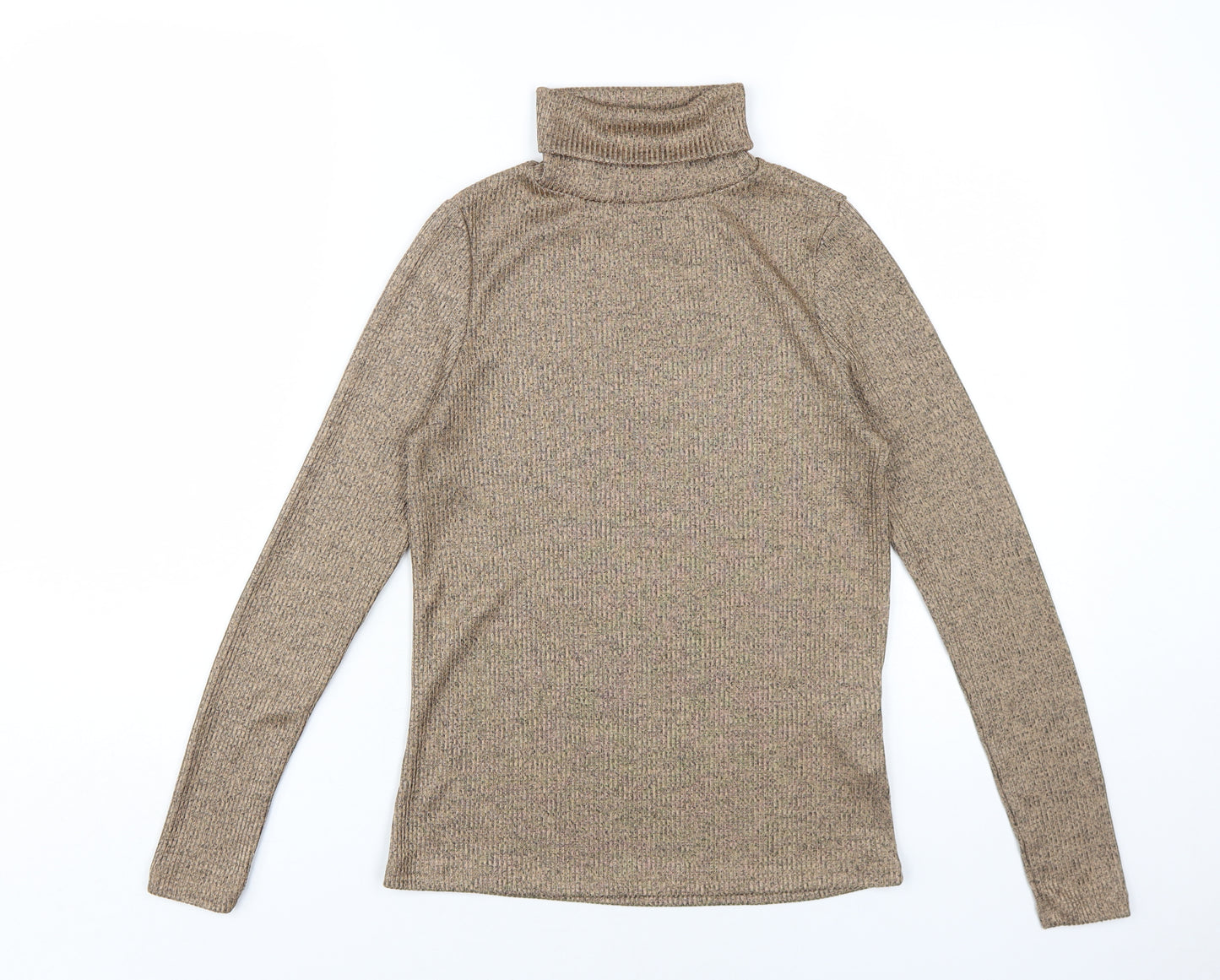 New Look Women's Beige Long Sleeve Roll Neck Top