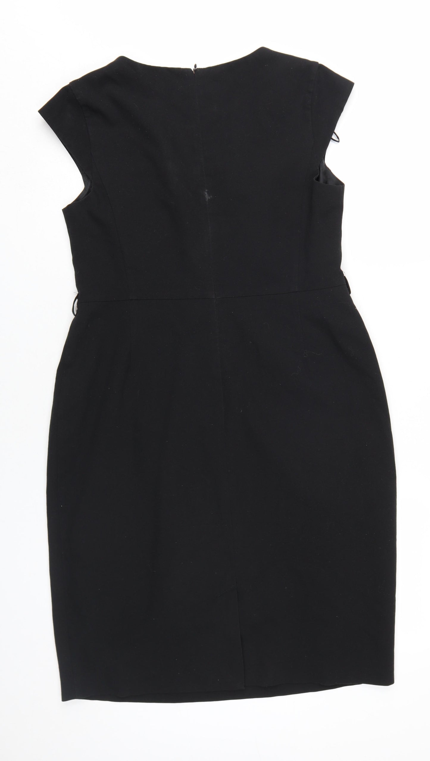 Debenhams Petite Black Sheath Dress, Size 14 Women