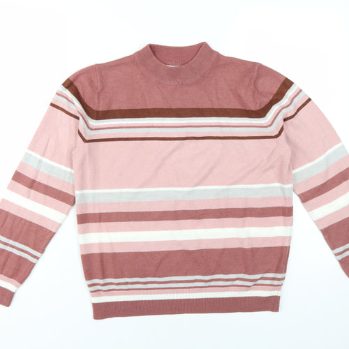 Marks and Spencer Women's Pink Striped Pullover Jumper