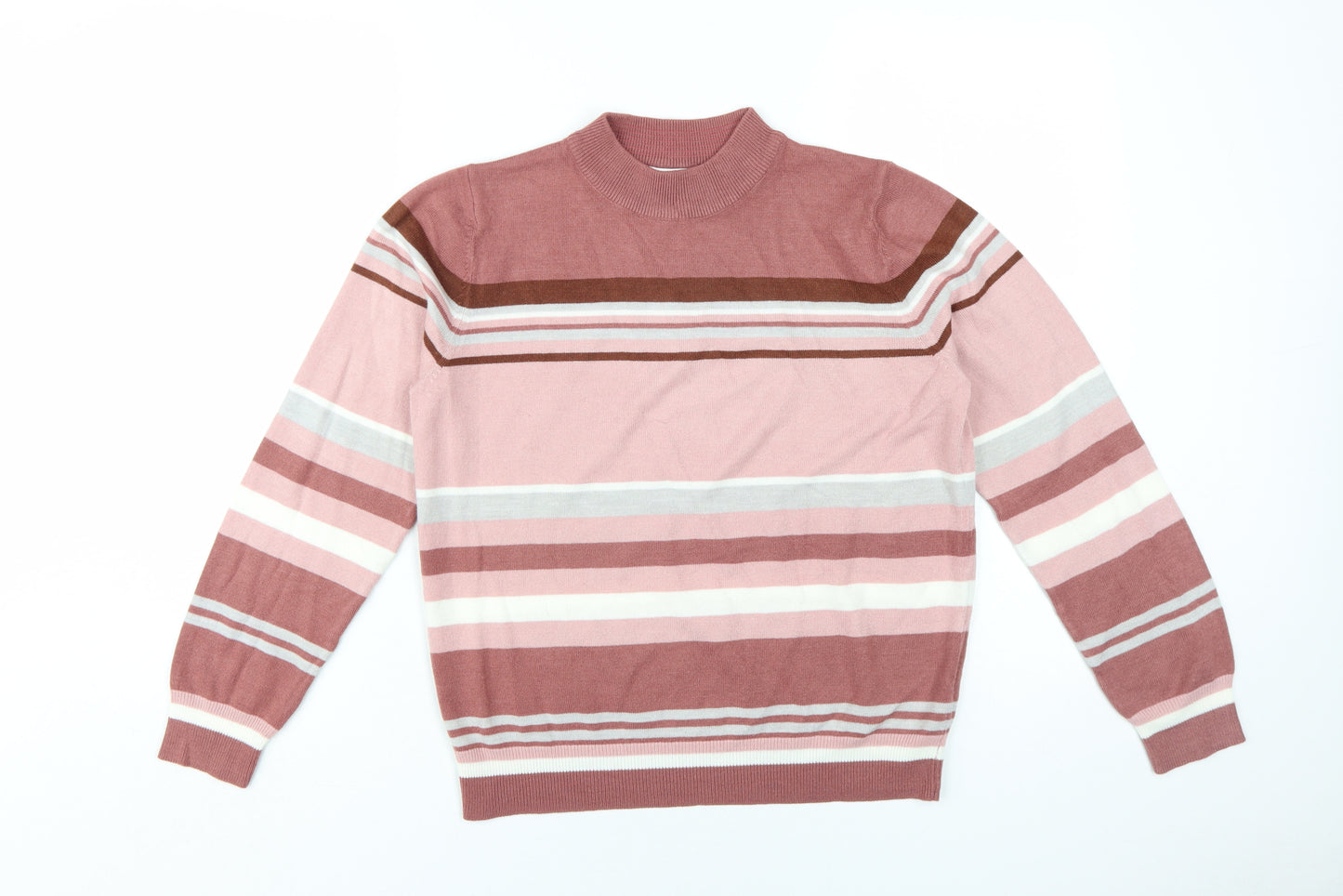 Marks and Spencer Women's Pink Striped Pullover Jumper