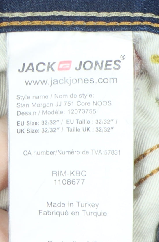 Jack & Jones Men's Blue Straight Jeans 32