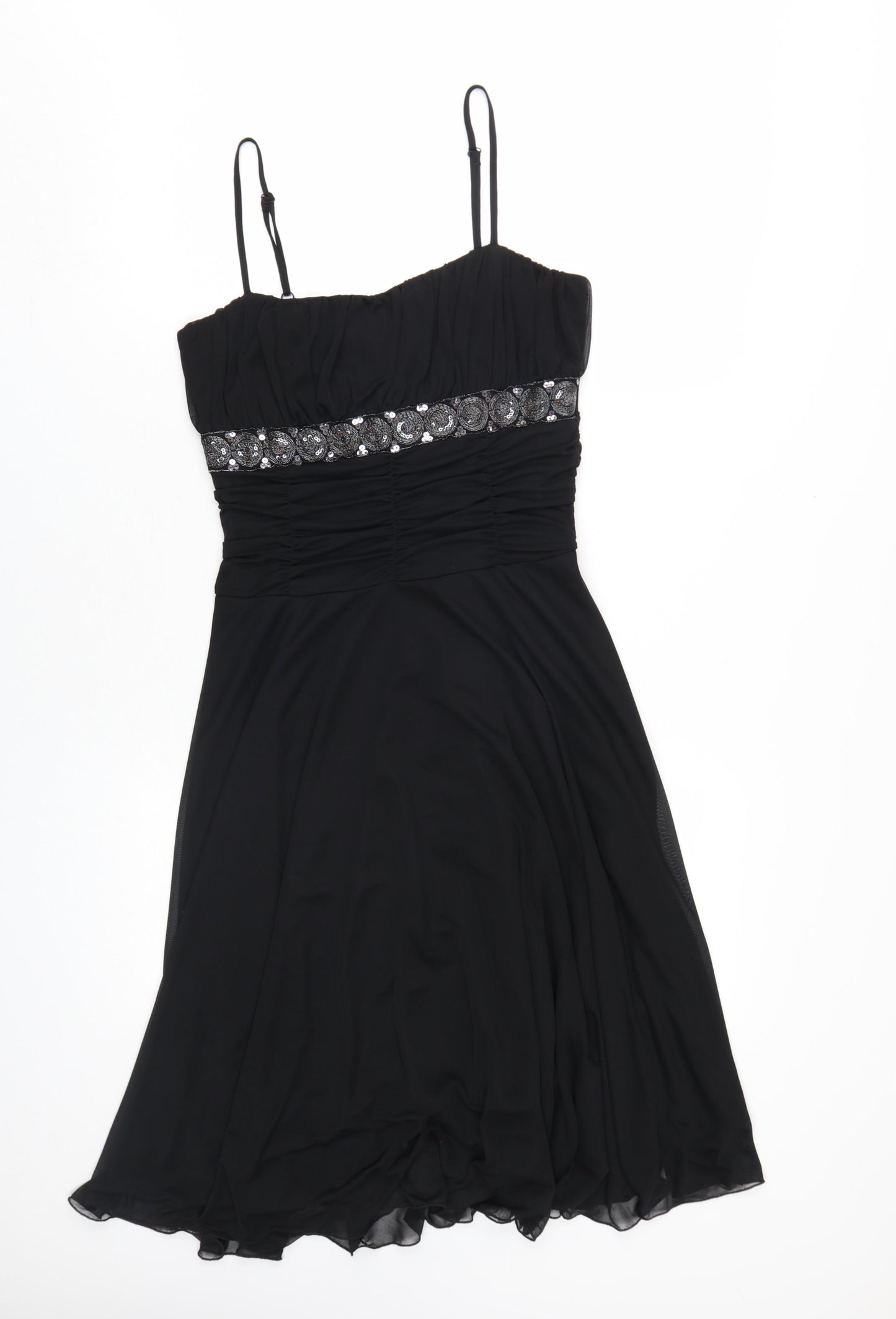 Select Women's Black Sequin Fit & Flare Dress 12