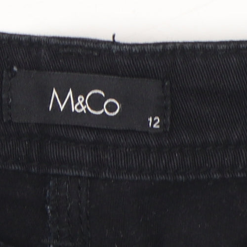 M&Co Women's Black Straight Jeans Size 12