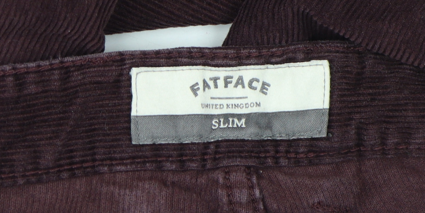 FatFace Men's Red Slim Fit Corduroy Chinos