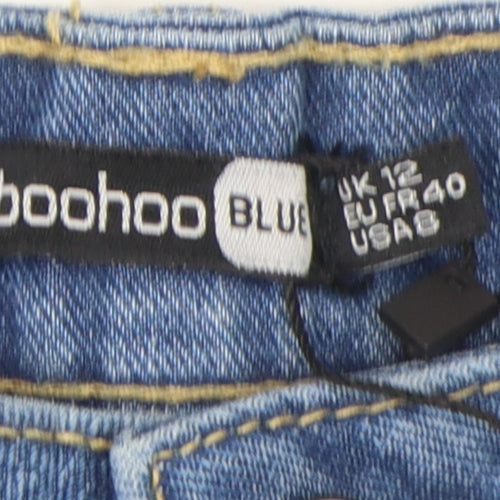 Boohoo Women's Blue Straight Jeans Size 12