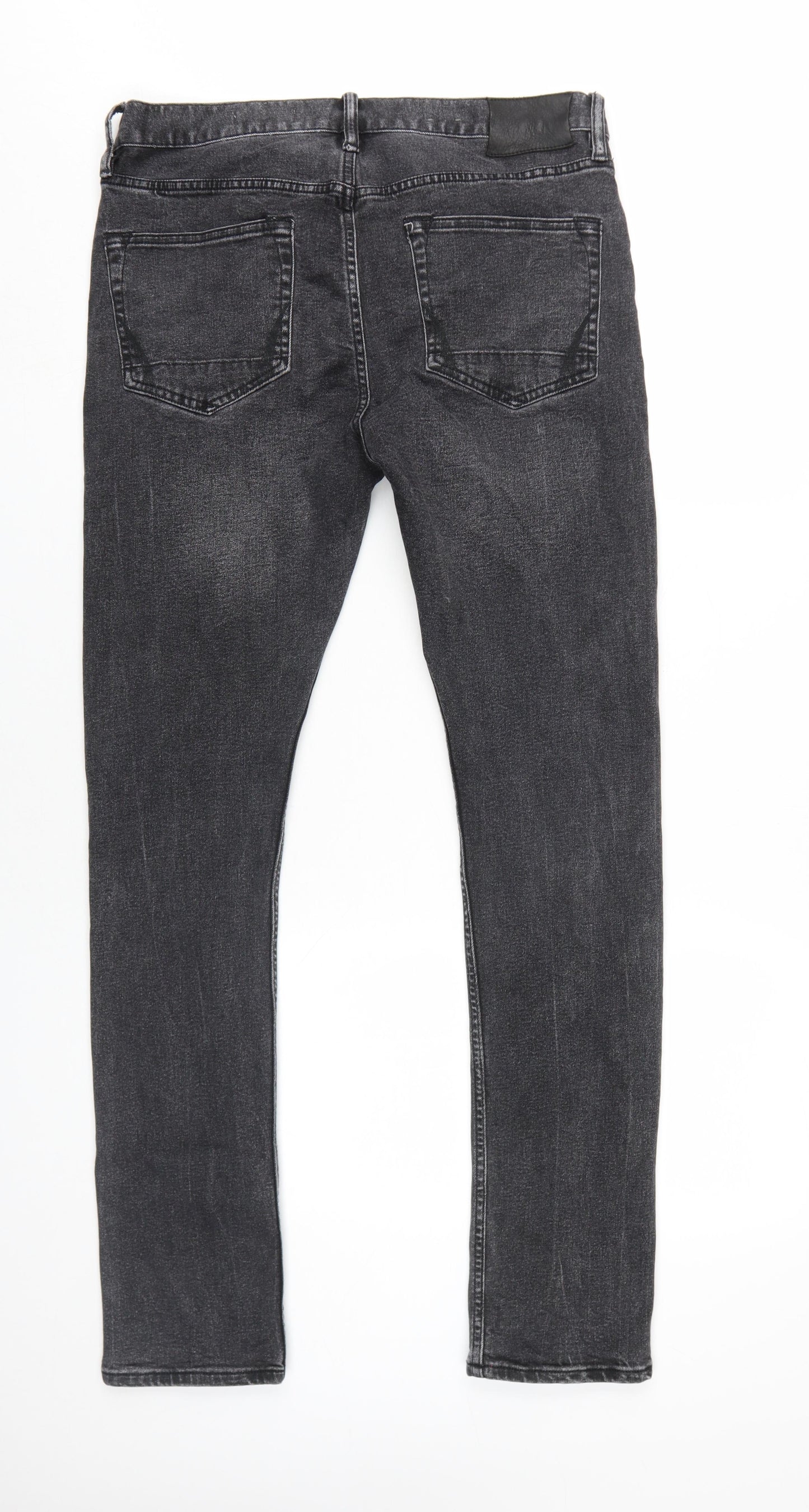 AllSaints Men's Black Denim Jeans W32 L32 Skinny