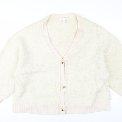 Topshop Women Ivory Cardigan L Raglan Sleeves