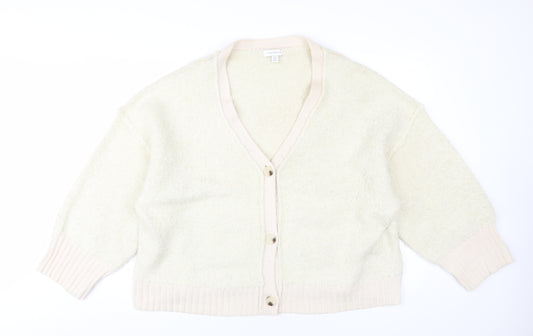 Topshop Women Ivory Cardigan L Raglan Sleeves