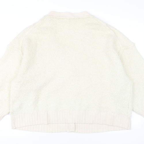 Topshop Women Ivory Cardigan L Raglan Sleeves