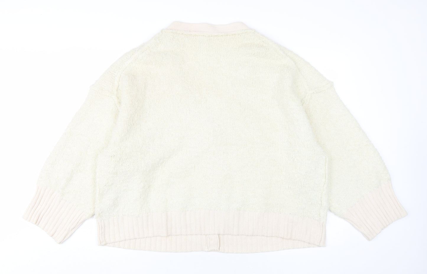 Topshop Women Ivory Cardigan L Raglan Sleeves