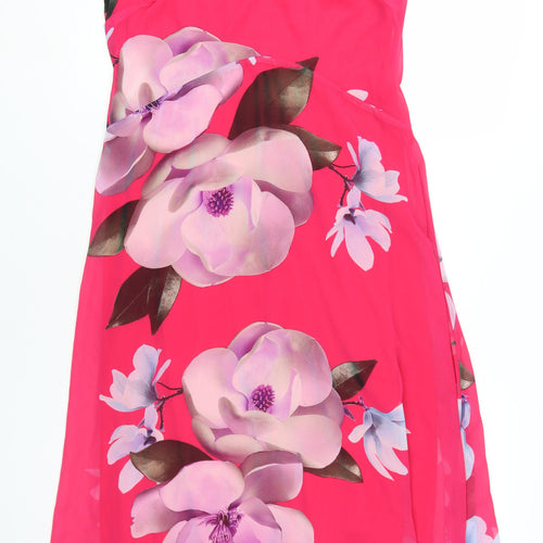 M&Co Women's Pink Floral A-Line Dress Size 12