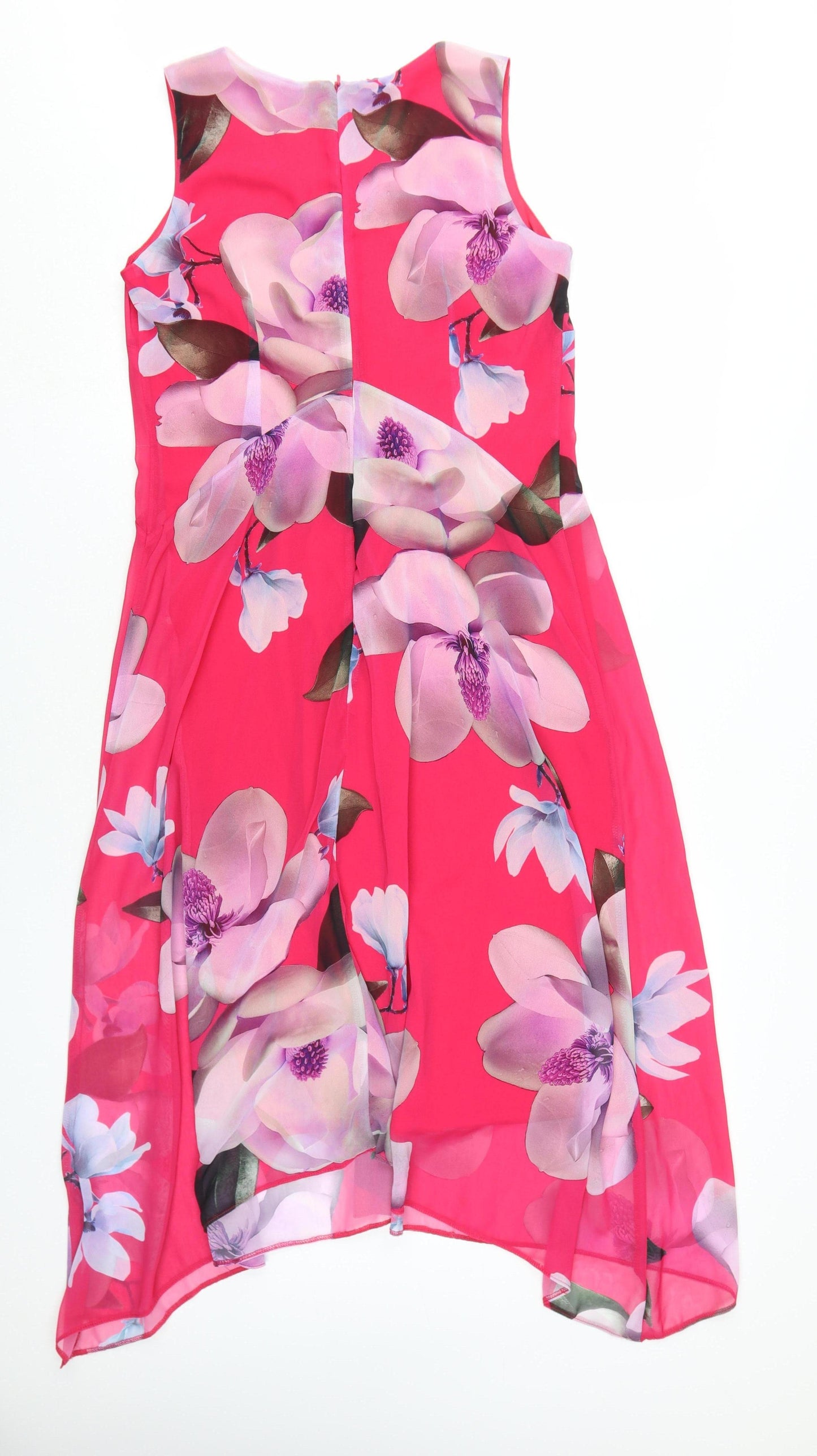 M&Co Women's Pink Floral A-Line Dress Size 12