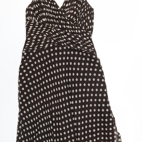 Phase Eight Women’s Brown Polka Dot Wrap Dress Size 12