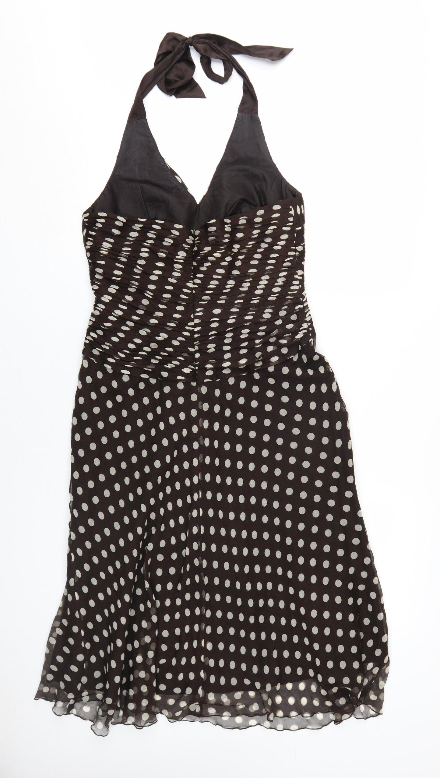 Phase Eight Women’s Brown Polka Dot Wrap Dress Size 12