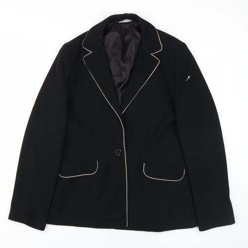 BHS Women's Black Suit Jacket UK Size 10 Notch Lapel