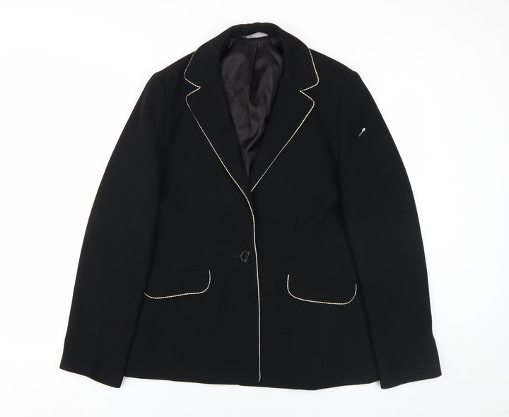 BHS Women's Black Suit Jacket UK Size 10 Notch Lapel