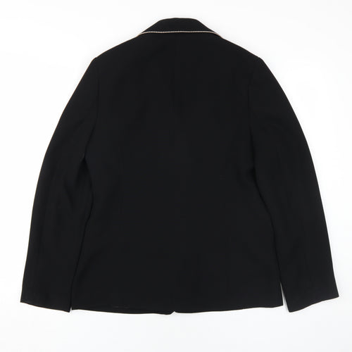 BHS Women's Black Suit Jacket UK Size 10 Notch Lapel