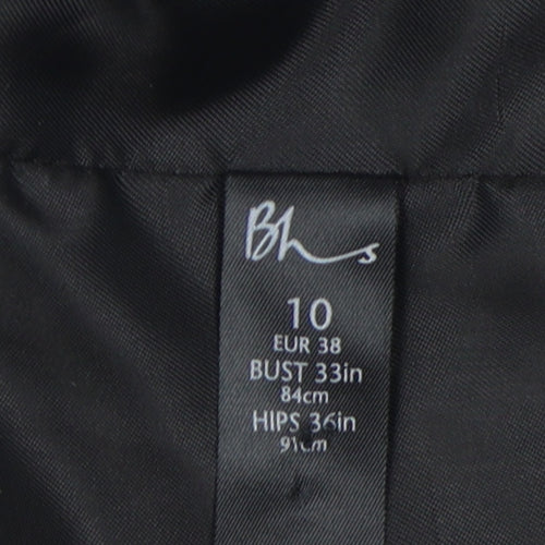 BHS Women's Black Suit Jacket UK Size 10 Notch Lapel