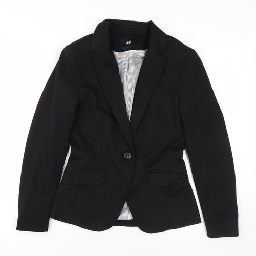 H&M Women's Black Slim Fit Suit Jacket, Size 6