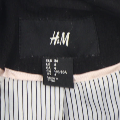 H&M Women's Black Slim Fit Suit Jacket, Size 6