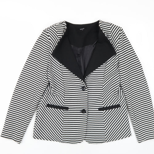 Klass Women's Black Blazer Geometric Size 12