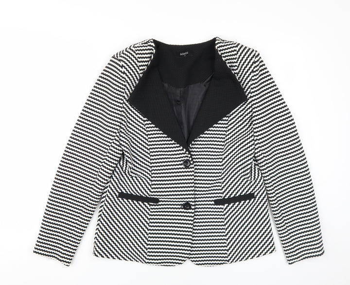 Klass Women's Black Blazer Geometric Size 12