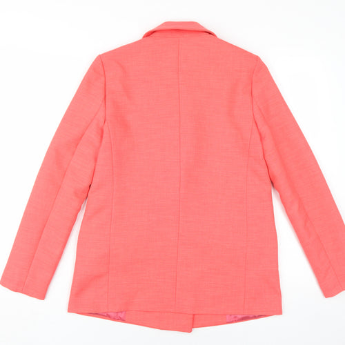 Topshop Women's Pink Double-Breasted Suit Jacket