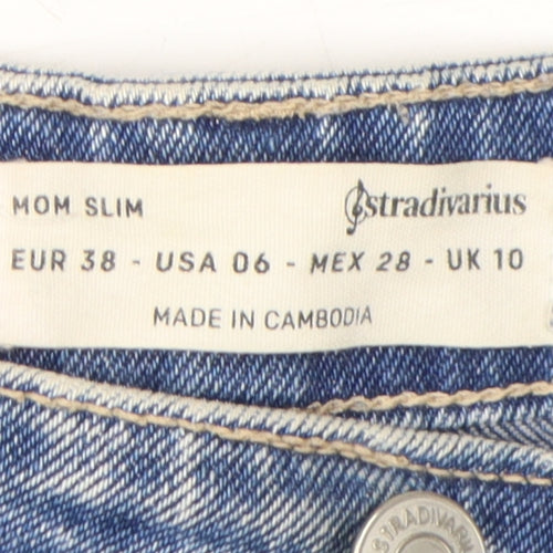 Stradivarius Women's Blue Mom Jeans Size 10 Slim Fit