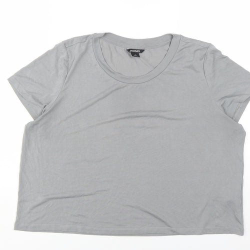 Monki Women's Grey Basic T-Shirt XL, Light, Casual Wear