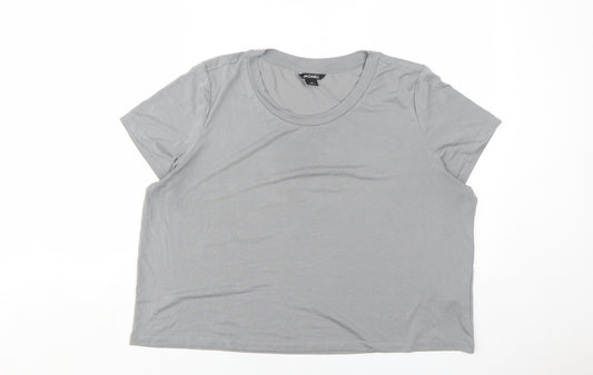 Monki Women's Grey Basic T-Shirt XL, Light, Casual Wear