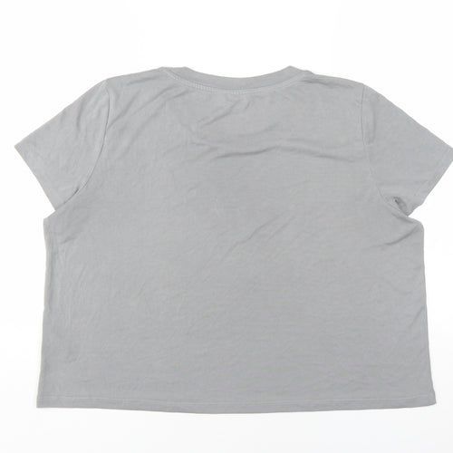 Monki Women's Grey Basic T-Shirt XL, Light, Casual Wear