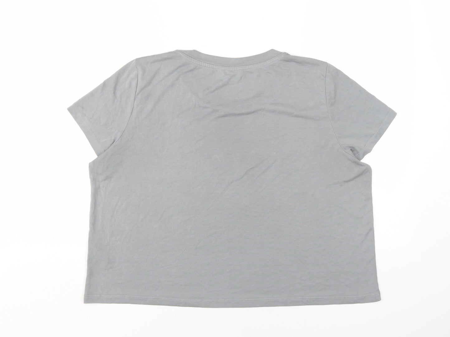 Monki Women's Grey Basic T-Shirt XL, Light, Casual Wear