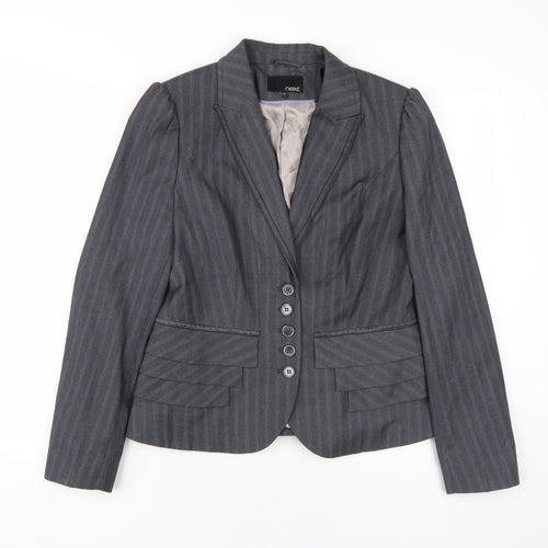Next Women's Grey Pinstripe Suit Jacket, Size 12