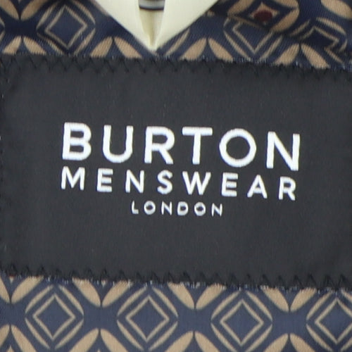 Burton Menswear Grey Check Blazer, Size 36R, Regular Fit