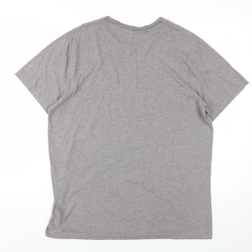 Grey Funny Graphic 'Feast Mode' T-Shirt, Men's Regular L