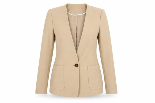 Front view of Next Women's Beige Blazer, size 12, Business Casual