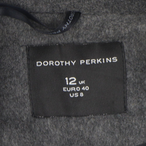 Dorothy Perkins Women's Grey Mid-Length Overcoat - Size 12