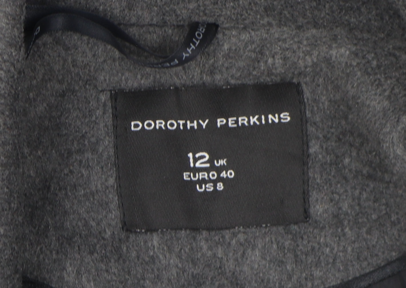 Dorothy Perkins Women's Grey Mid-Length Overcoat - Size 12