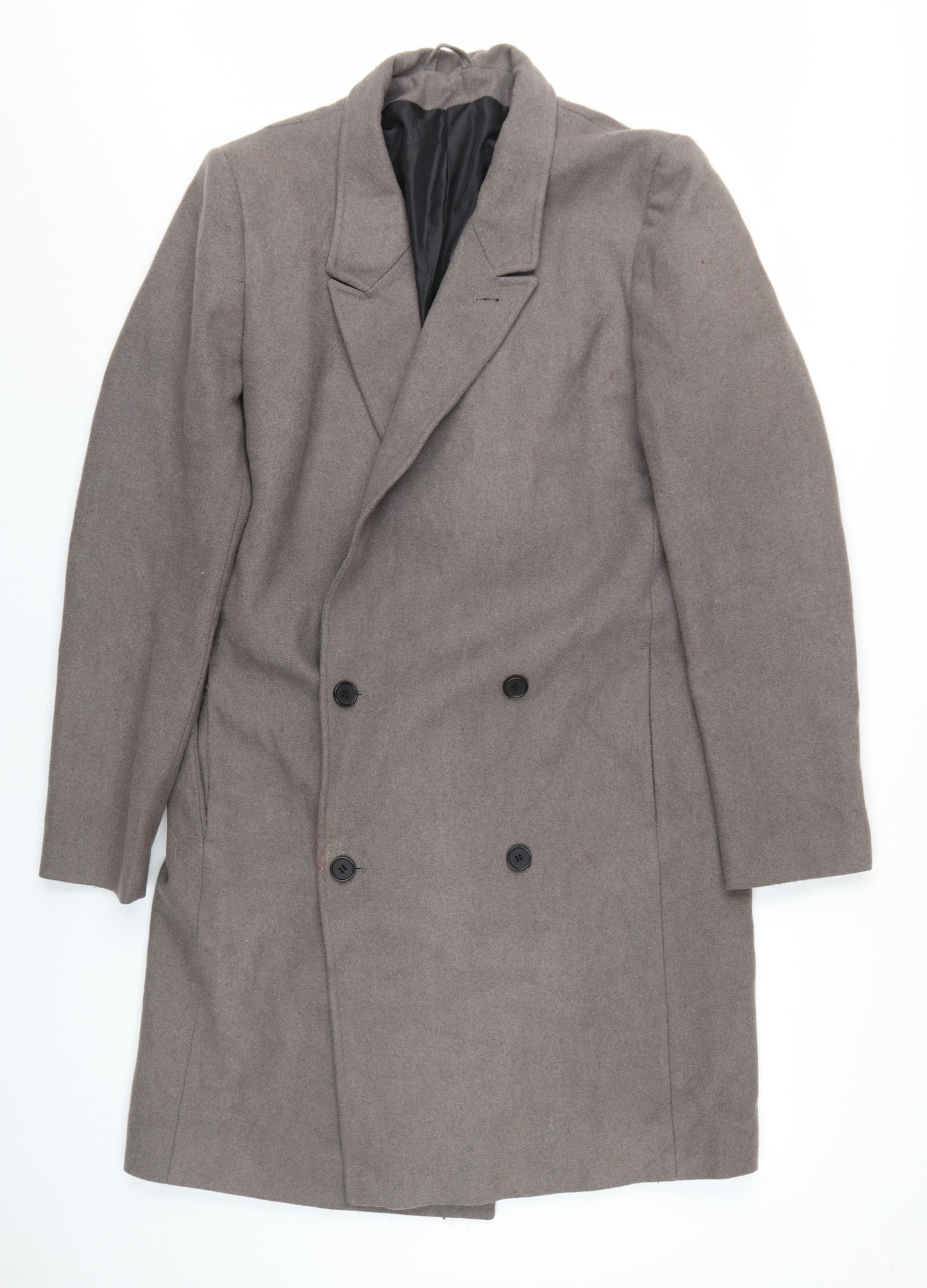 New Look Men's Brown Wool Overcoat - Size M