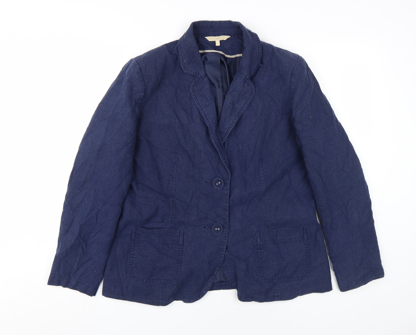 Violet Women's Blue Linen Blazer Size 16 Casual Classic
