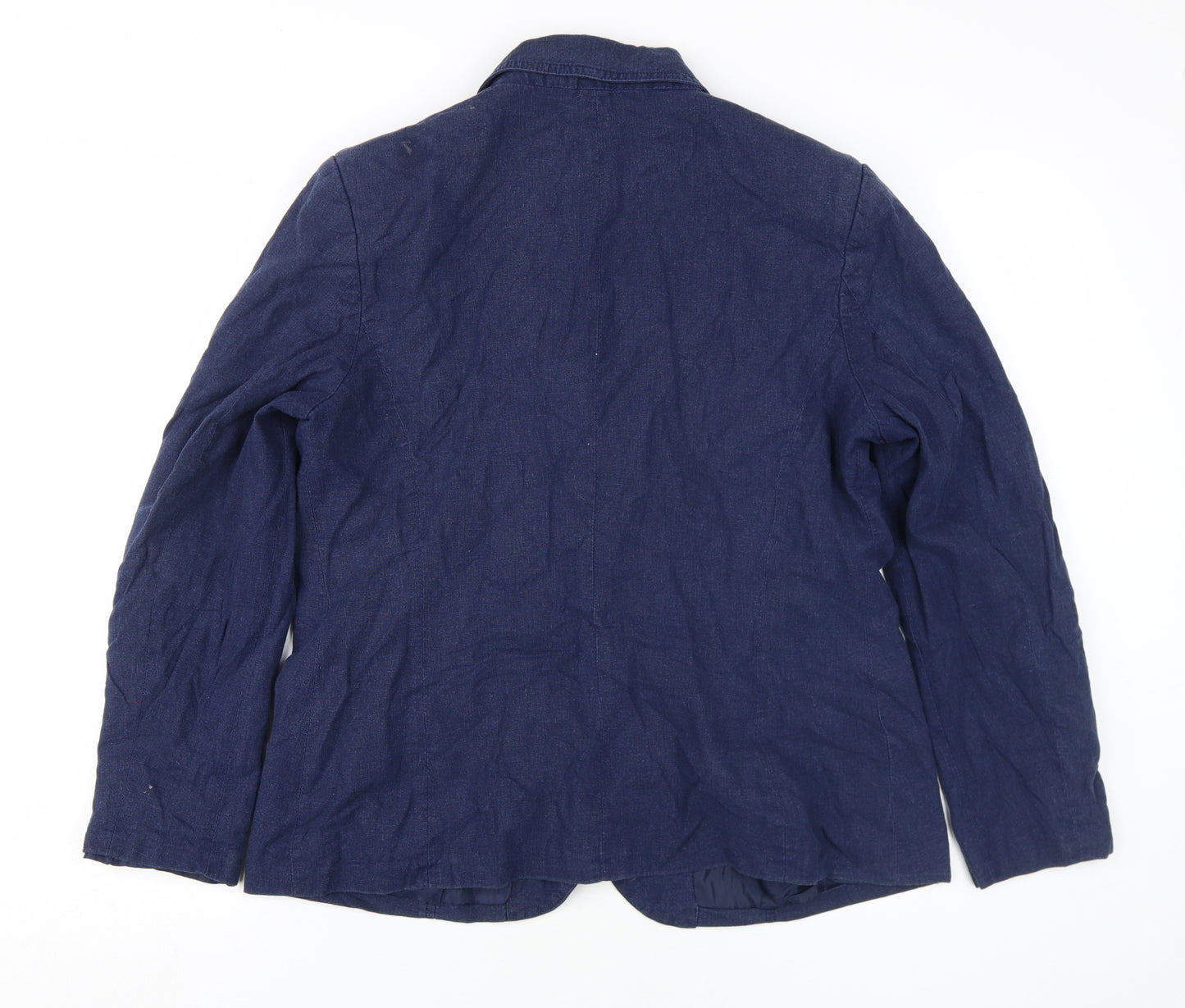 Violet Women's Blue Linen Blazer Size 16 Casual Classic