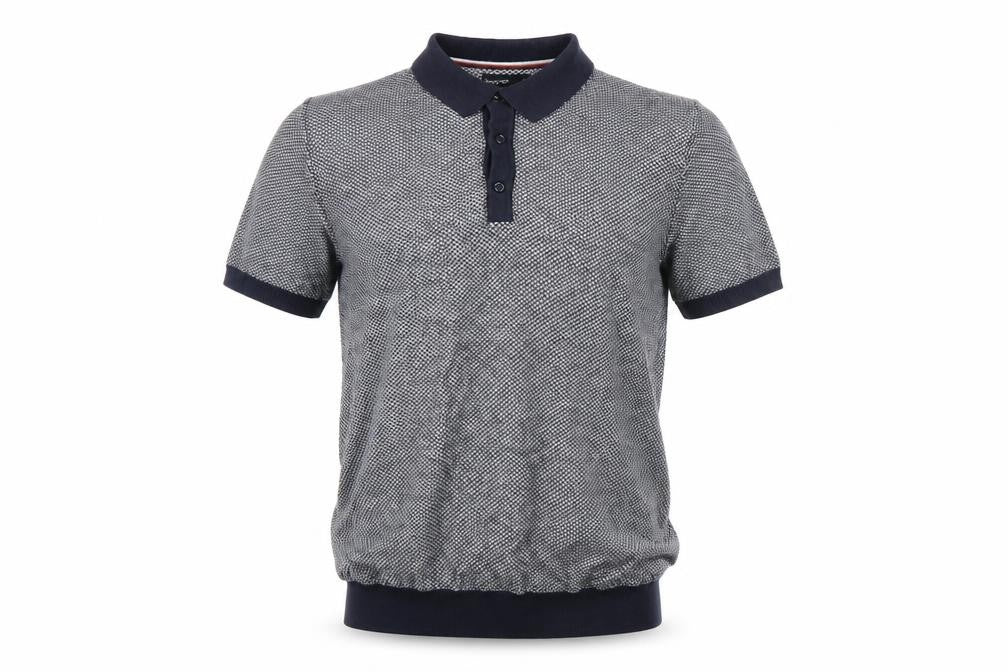 Front view of Marks & Spencer Men's Black M Geometric Polo