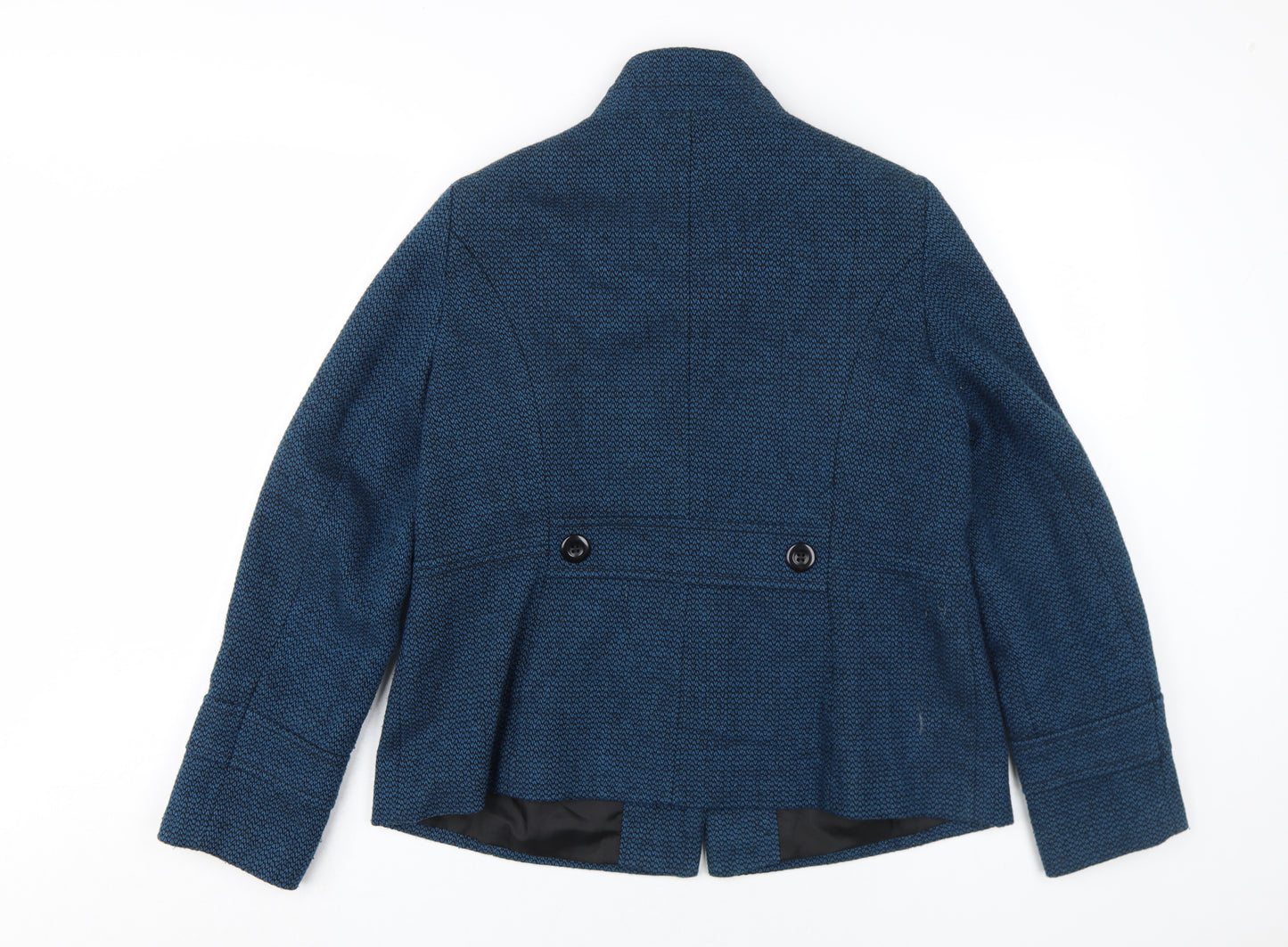 John Lewis Women Blue Tweed Jacket Size 14, Buttoned, Classic Style