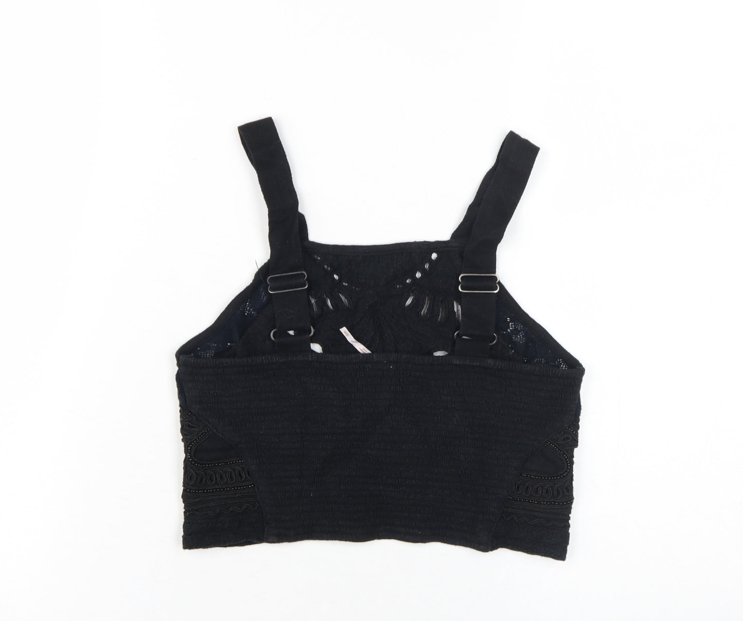 Free People Women's Black Cropped Tank Top XS